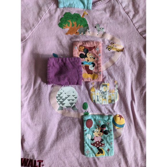 Walt Disney World Parks youth flap shirt Large pink Mickey Mickey & Minnie Mouse - Picture 4 of 7